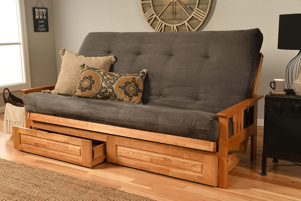 Kodiak Furniture Monterey Queen-size Futon, Storage Drawers, Butternut Finish...