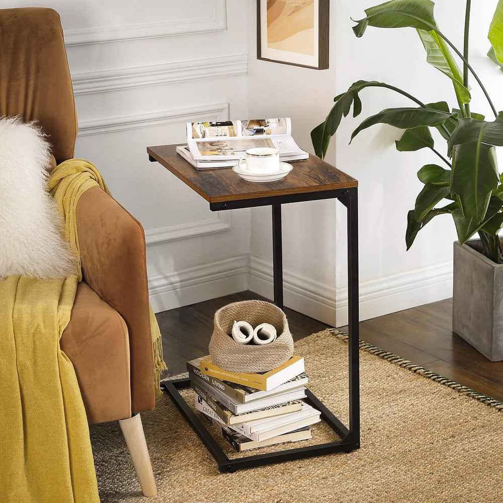 VASAGLE Set of 2 C Shape End Tables, Small Coffee Tables for Couch Or Sofa, I...
