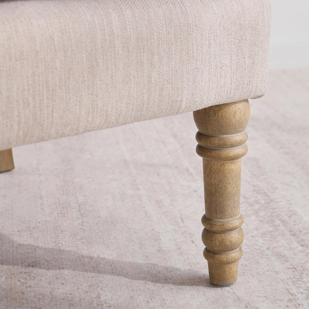 Accent Chair with Ottoman, Farmhouse Upholstered Armchair with Removable Thic...