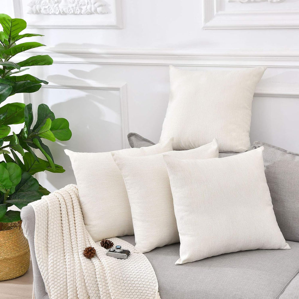 Pack 8 Linen Throw Pillow Covers Set Cushion Case for Sofa Bedroom Car, Blank...