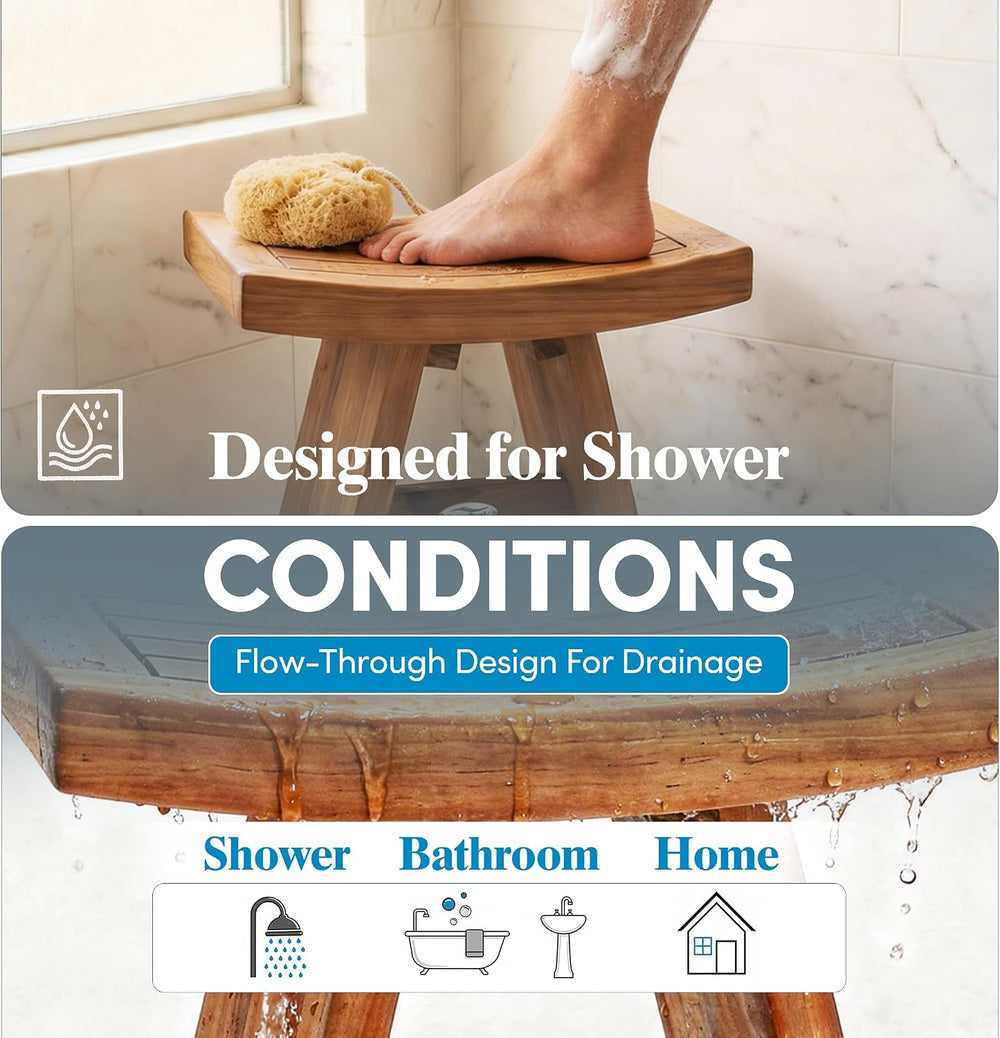 AquaTeak Asia 18" Teak Shower Bench