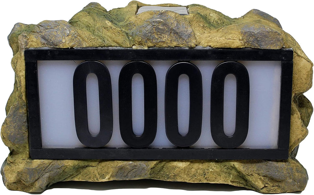 Nature's Mark Solar Power Lighted House Numbers Address Sign - LED Illumi...