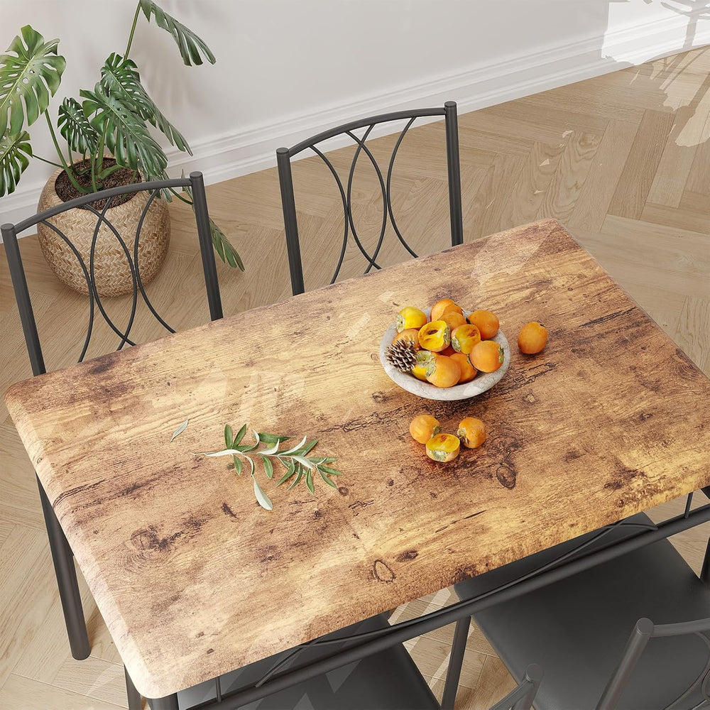 GarveeHome Dining Table Set for 4, Rectangle Compact Dining Table and Chairs ...