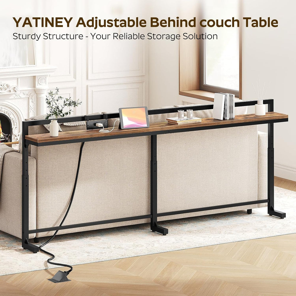 YATINEY 78.7'' Narrow Console Table with Adjustable Height (27.6'...