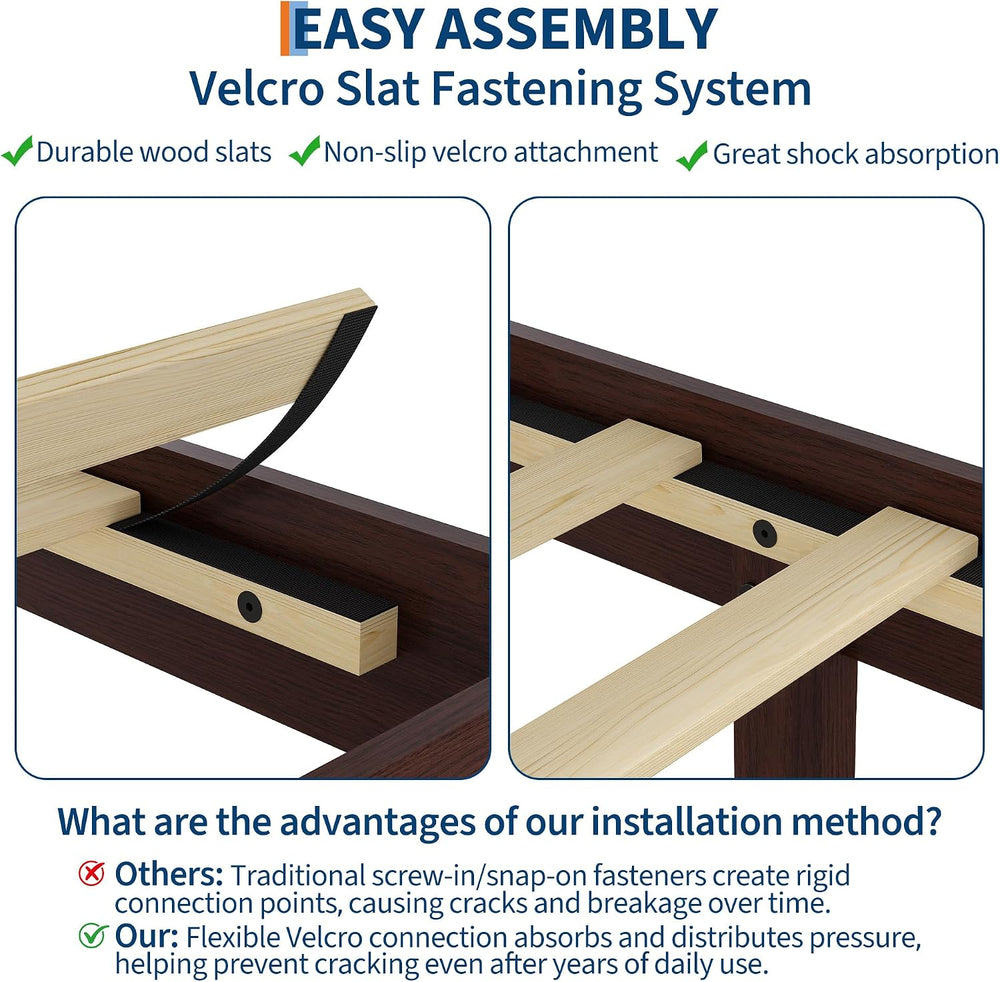 IDEALHOUSE Queen Size Bed Frame,9 Inch Natural Sturdy Wood Platform Bed