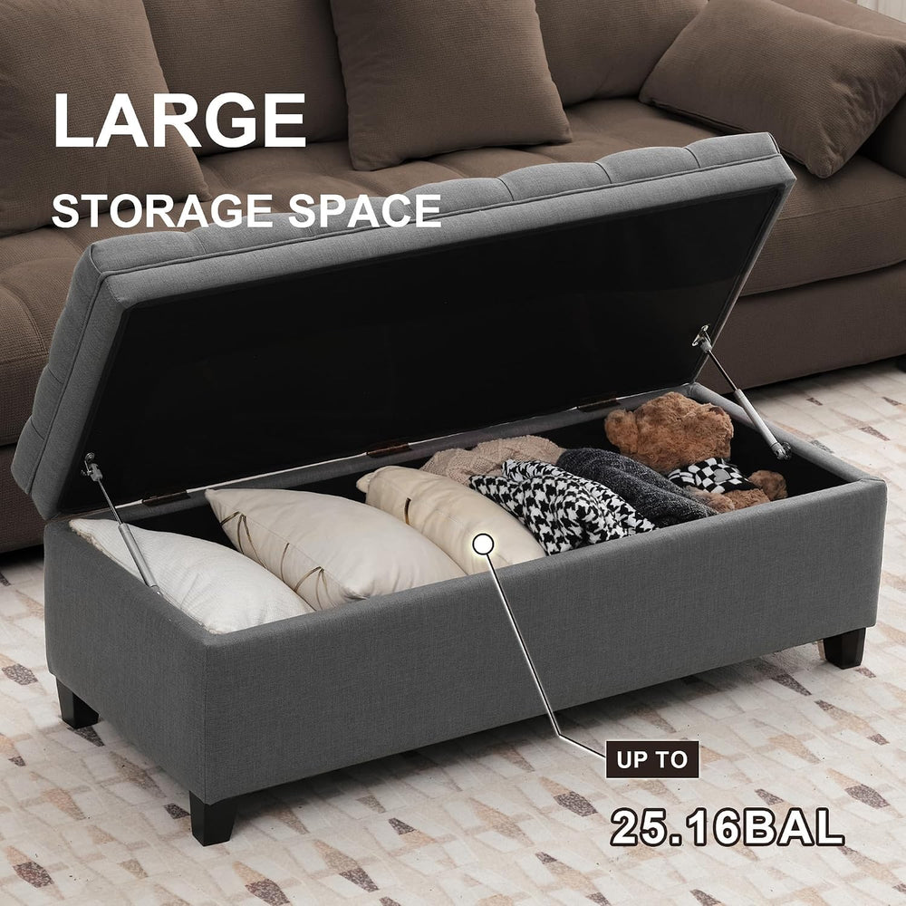51" Storage Ottoman for Bedroom & Living Room, End of Bed Bench with...