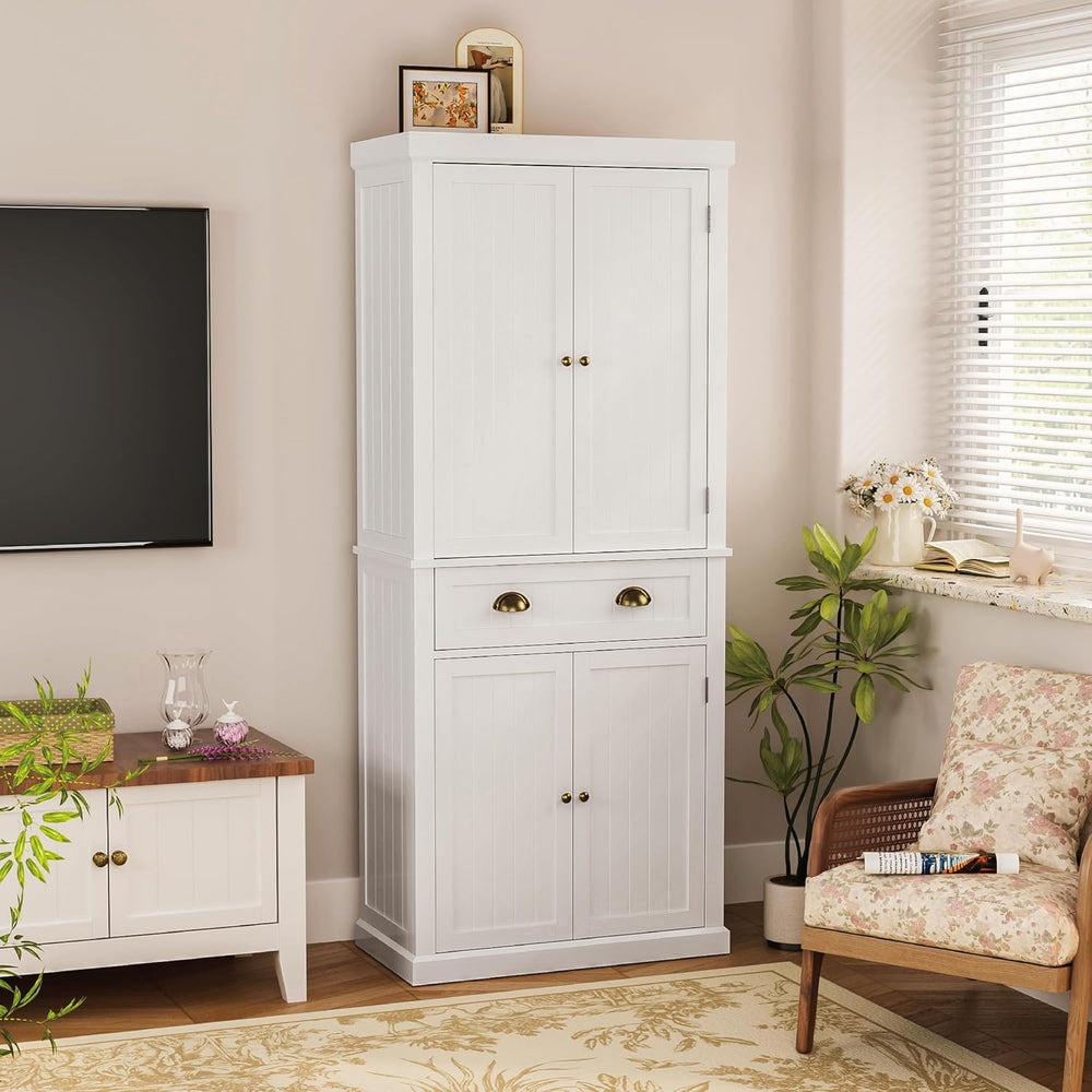 72" Kitchen Pantry,Tall Storage Cabinets with Doors and Shelves,Freestan...