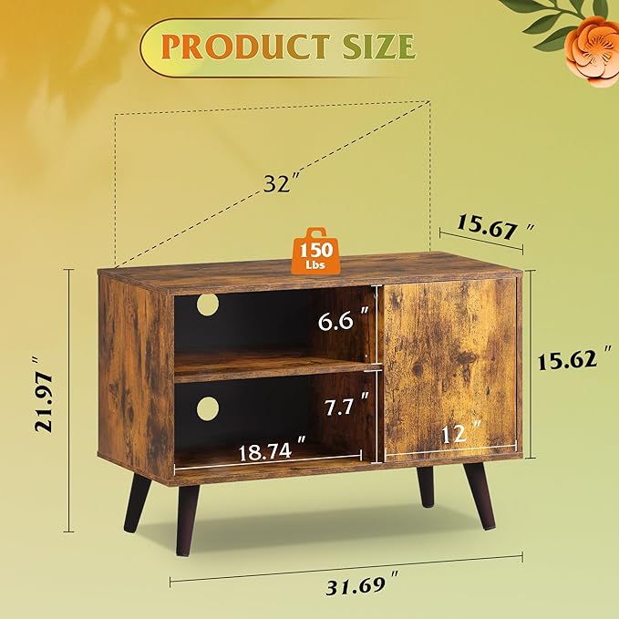 WLIVE TV Stand for 40 Inch TVs, Small Entertainment Center with Storage Cabin...