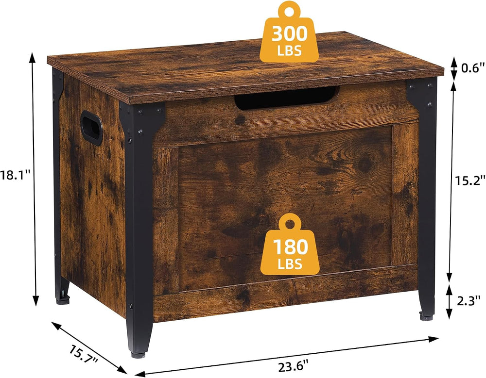 GAOMON 23.6" Storage Chest, Storage Bench with Safety Hinge | Farmhouse ...
