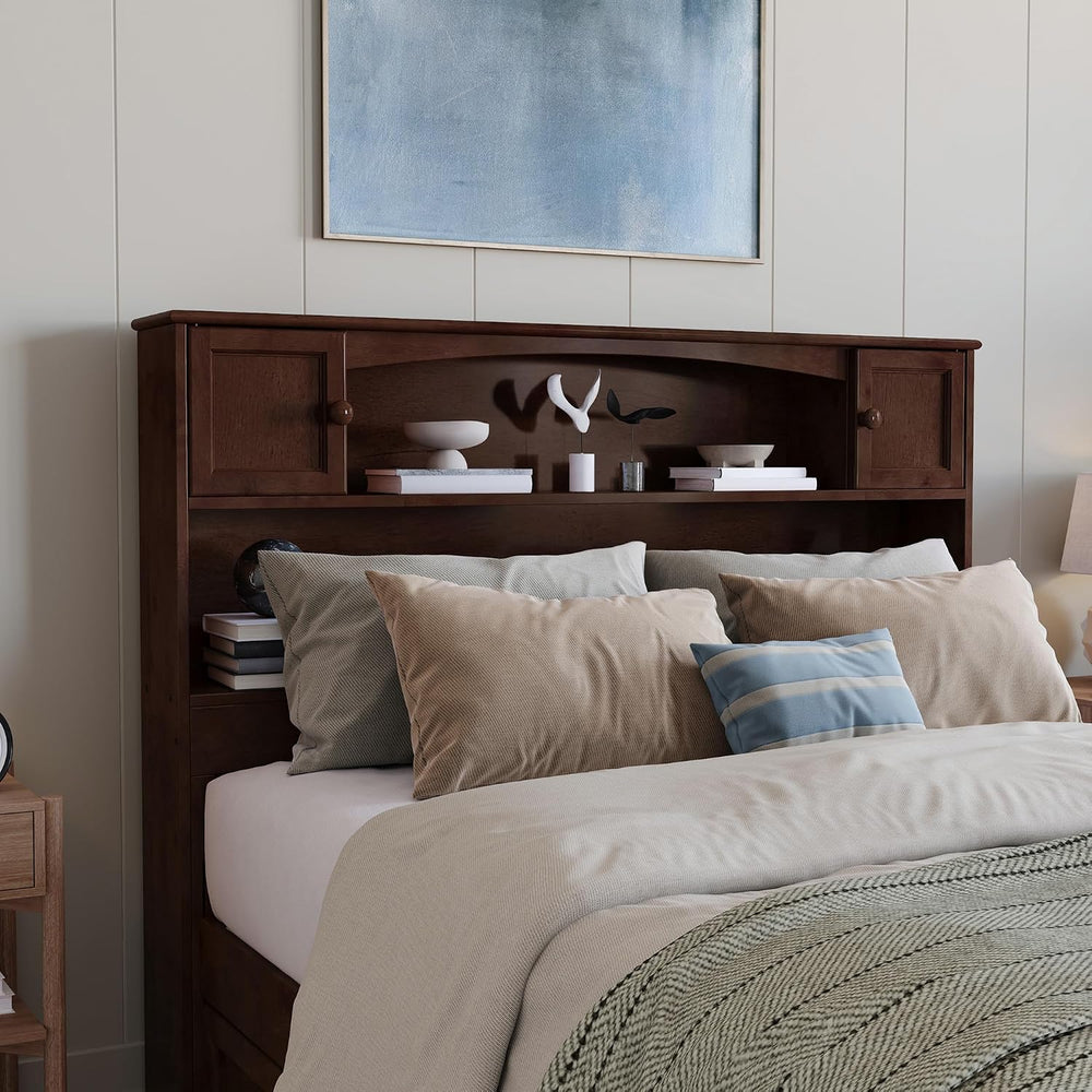 AFI, Newport Full Bookcase Headboard, Walnut