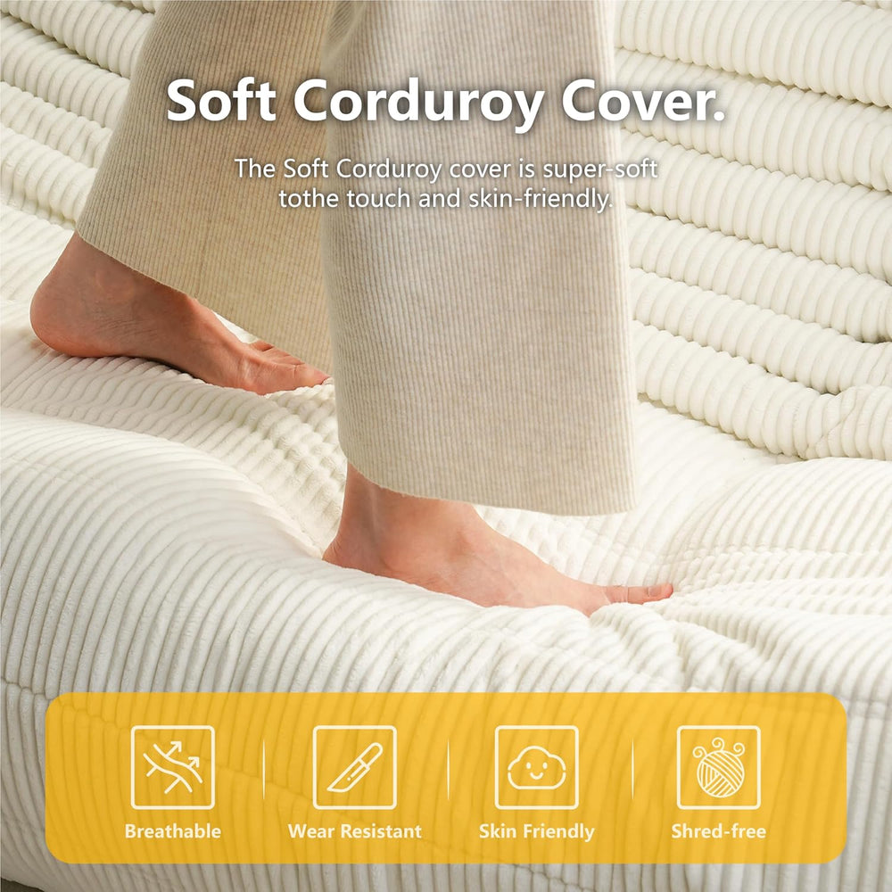 N&V Ottoman for Fireside Chair and Sofa, Soft Premium Corduroy,Foam Ottom...