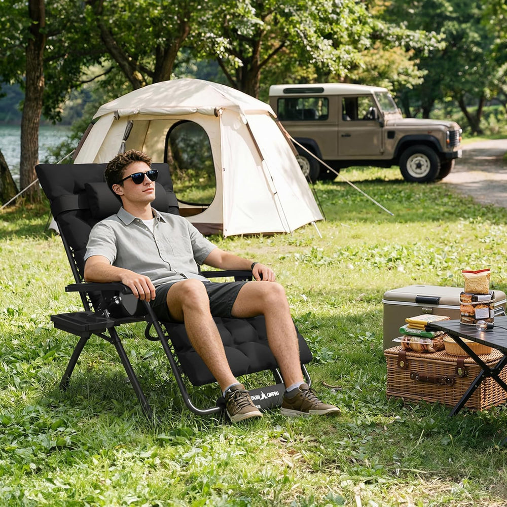 Amopatio Oversized Zero Gravity Chair XXL 33Inch Reclining Camping Lounge Cha...