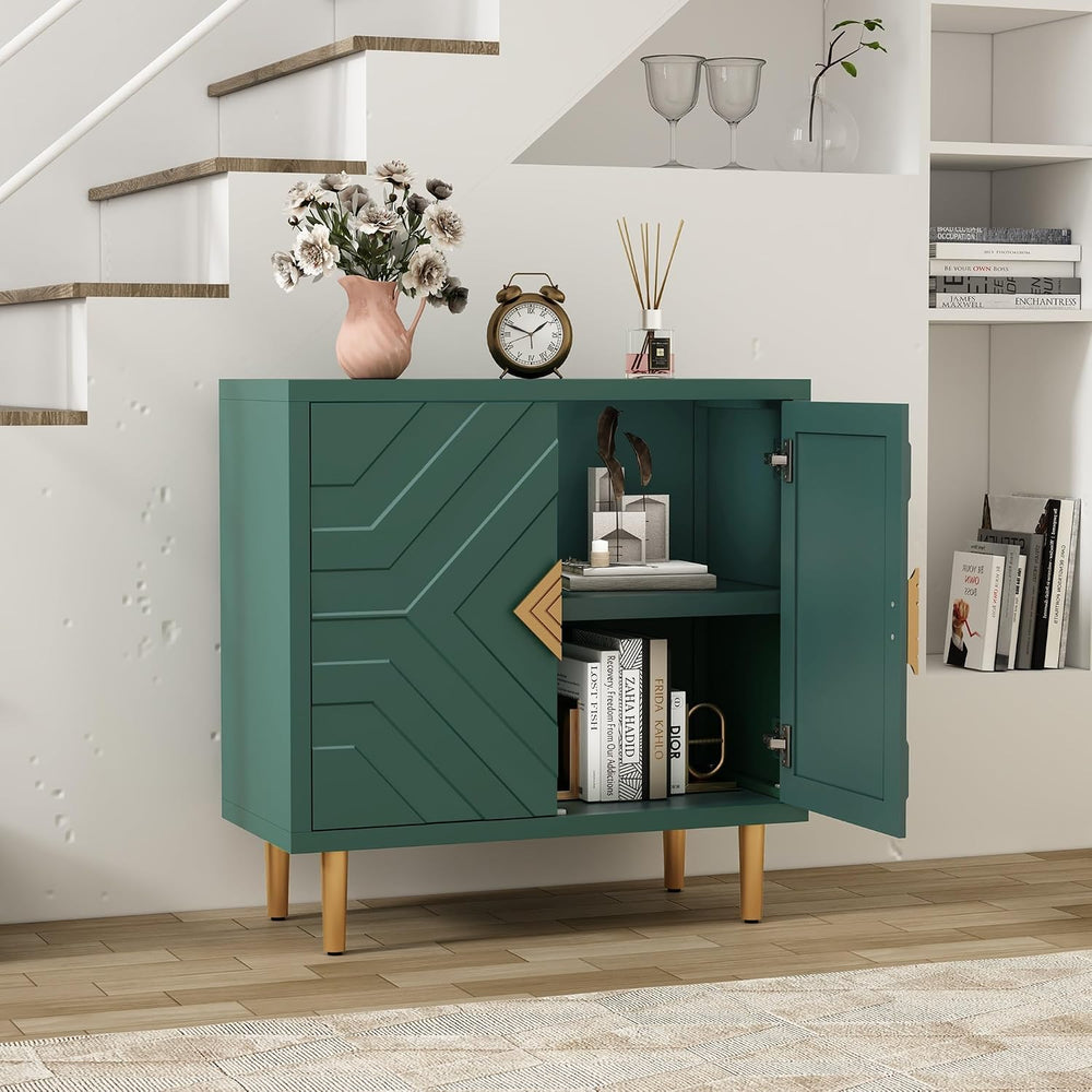 HLR 31.7'' Modern Sideboard Storage Cabinet with 2 Doors, Green