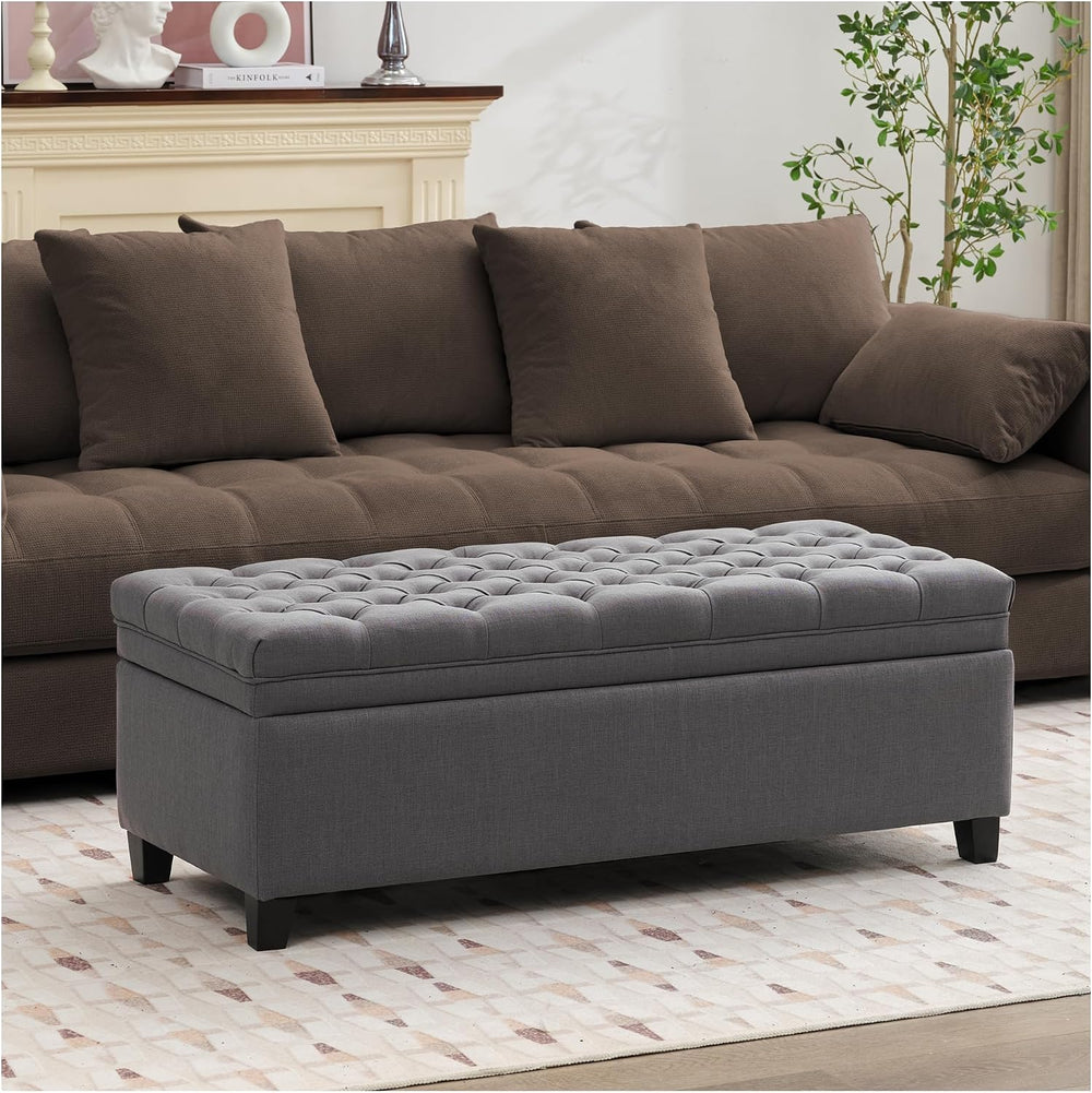 51" Storage Ottoman for Bedroom & Living Room, End of Bed Bench with...