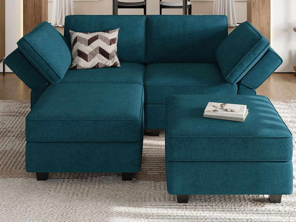 Bellfin Modular Sectional Sleeper Sofa Convertible Sofas with Storage Ottoman...