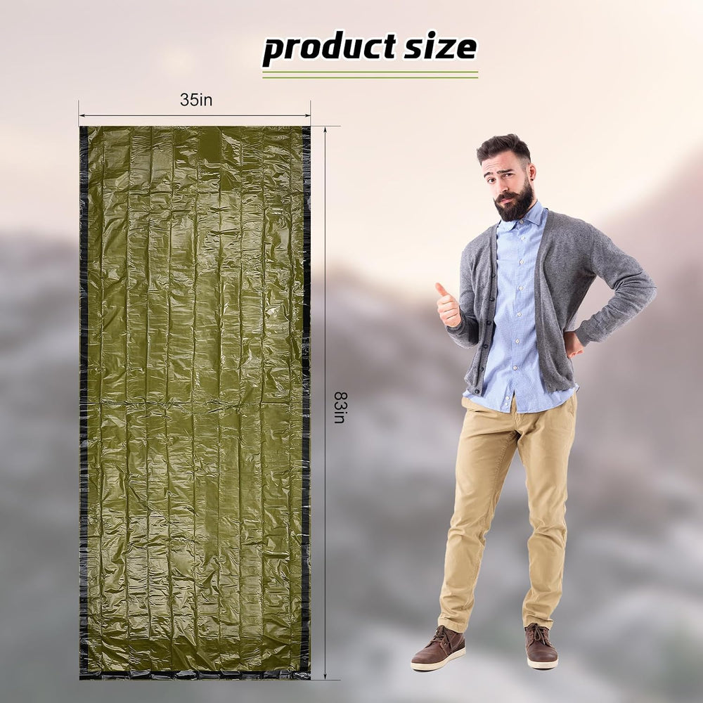 Mixweer 12 Pcs Emergency Sleeping Bag Portable Survival Thermal Bivy Sack Lig...