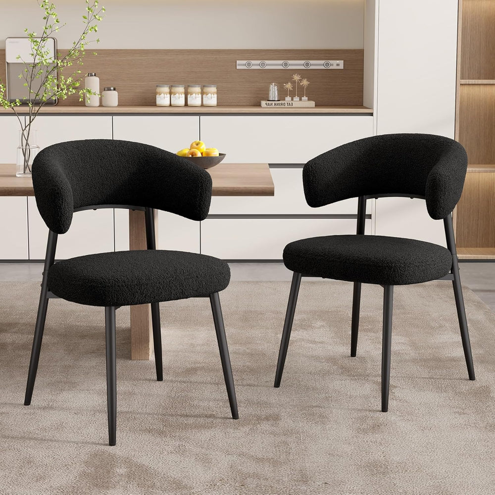 Dining Chairs Set of 4, Mid Century Modern Kitchen Chairs, Boucle Upholstered...