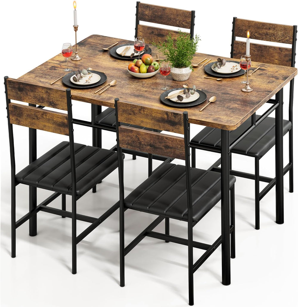 Kitchen Table Chairs Set of 4, 5-Piece Modern Dining Table Set | Kitchen Tabl...