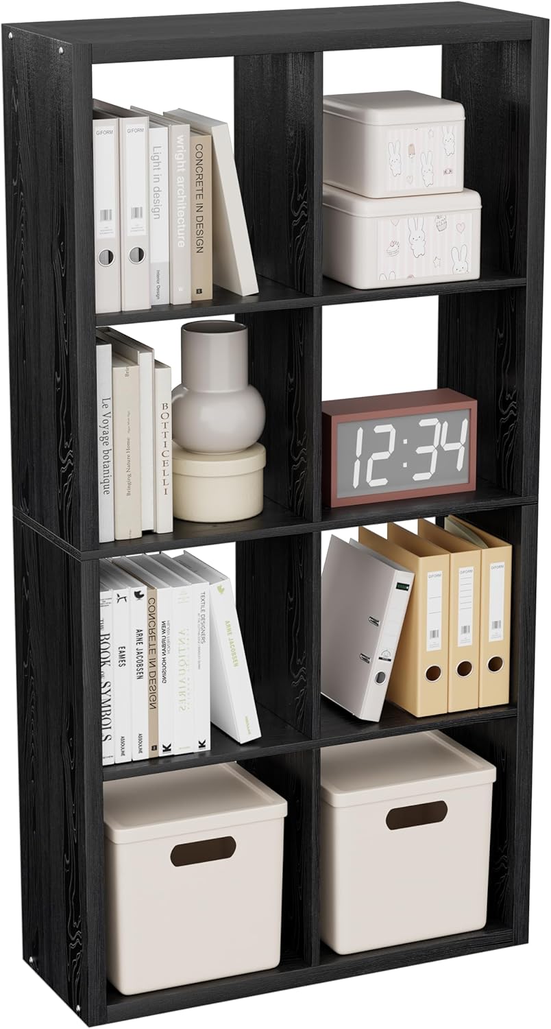 Cube Storage Organizer Bookcase, Decorative 11 inch Open Back Cubical Shelf w...