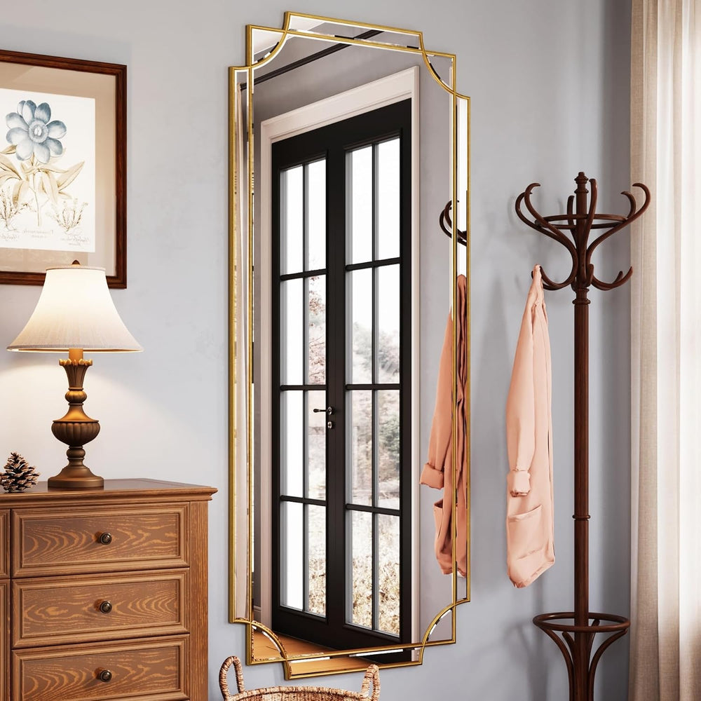 Kelly Miller 30"x70" Gold Foil Scalloped Edge Decorative Full Lengt...