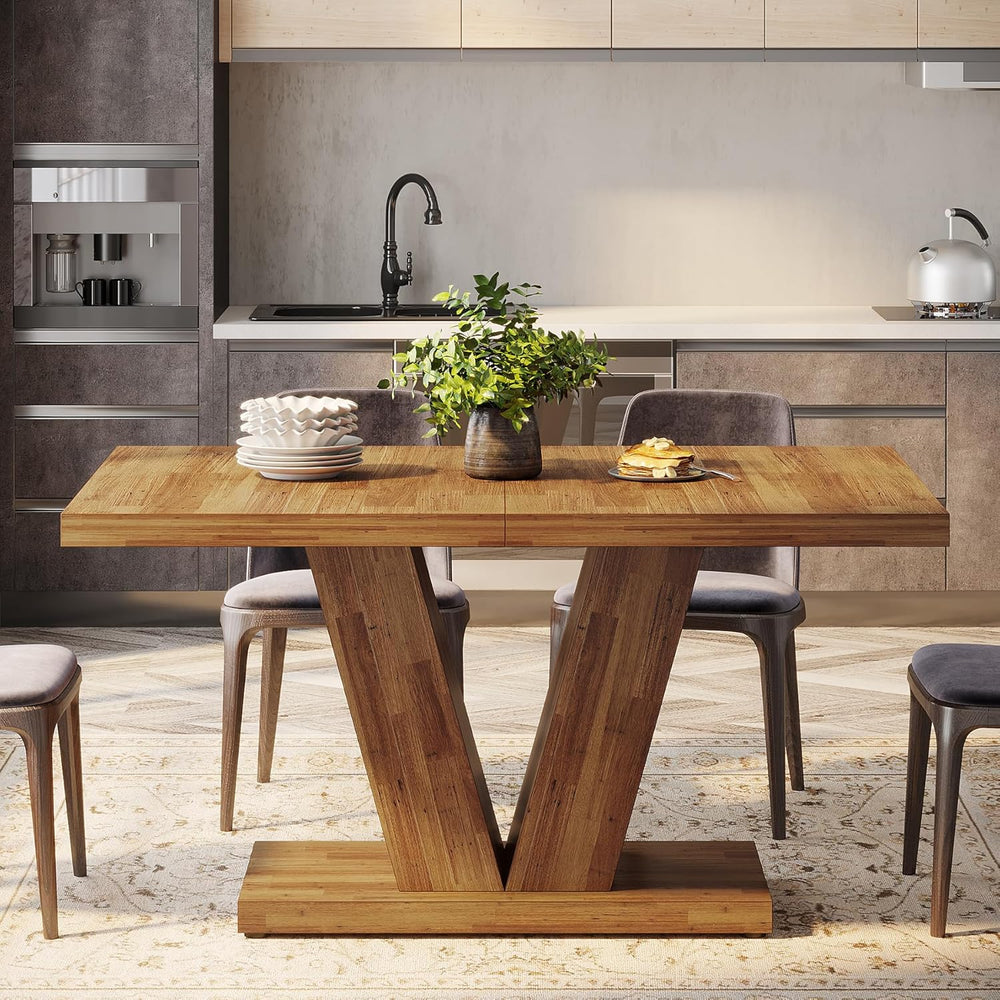 Tribesigns 47-Inch Dining Table for 4, Walnut Brown Kitchen Dinner Table with...