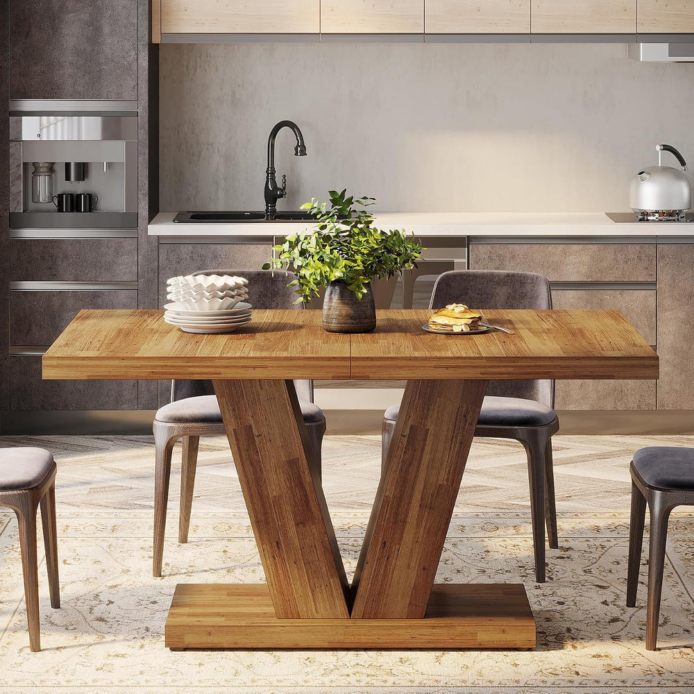 Tribesigns 47-Inch Dining Table for 4, Walnut Brown Kitchen Dinner Table with...