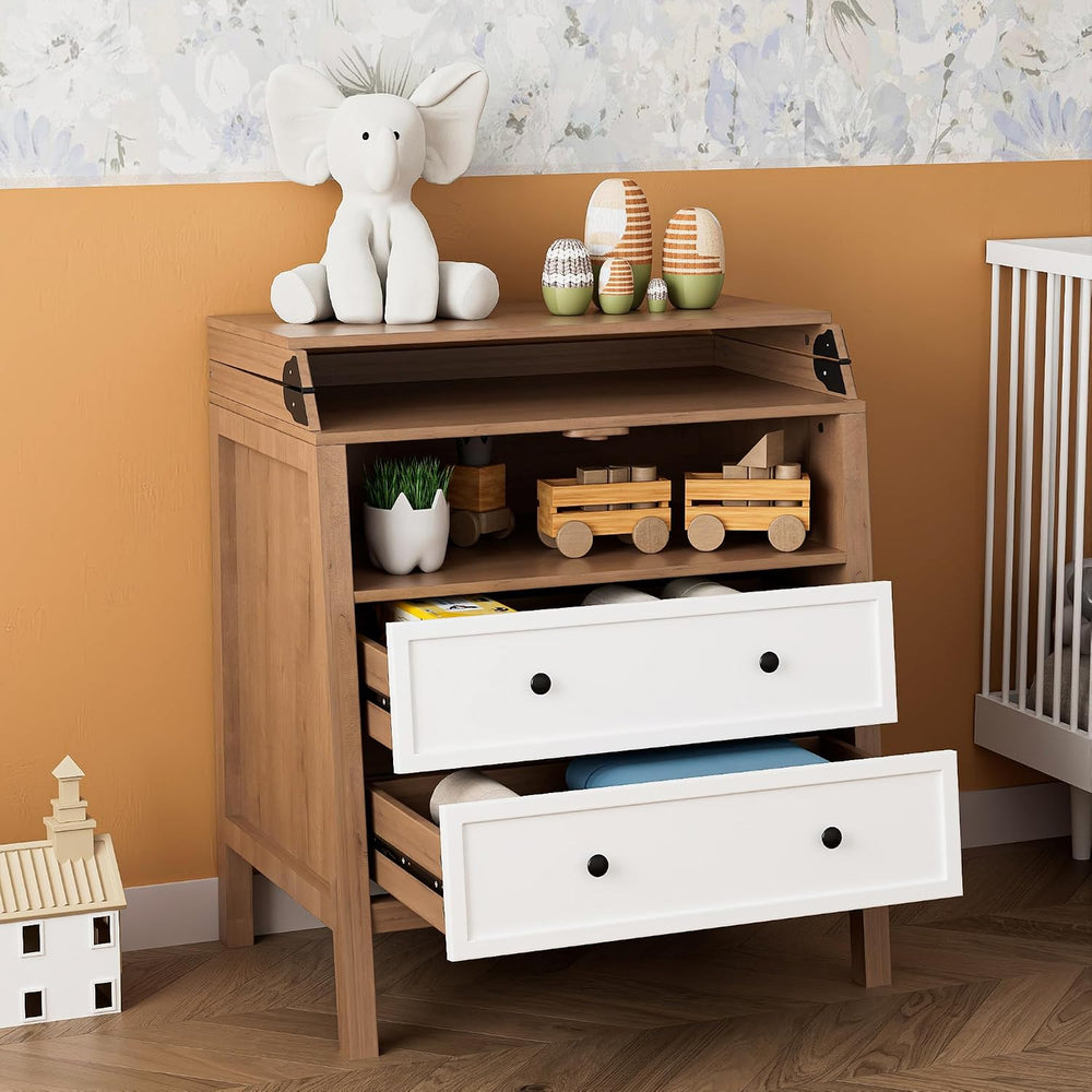 Changing Table Dresser with Foldable Tabletop