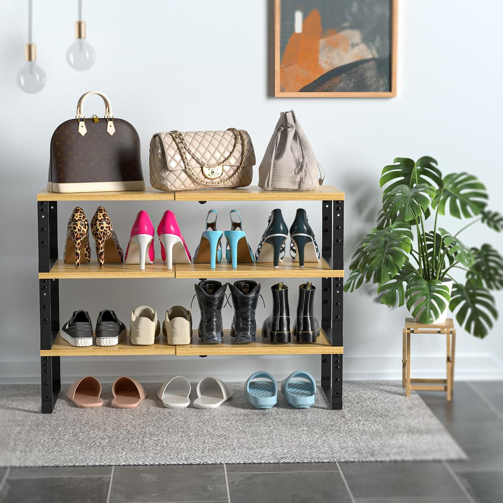 Adjustable Metal Shelving Unit, Stackable & Expendable Storage Rack for H...