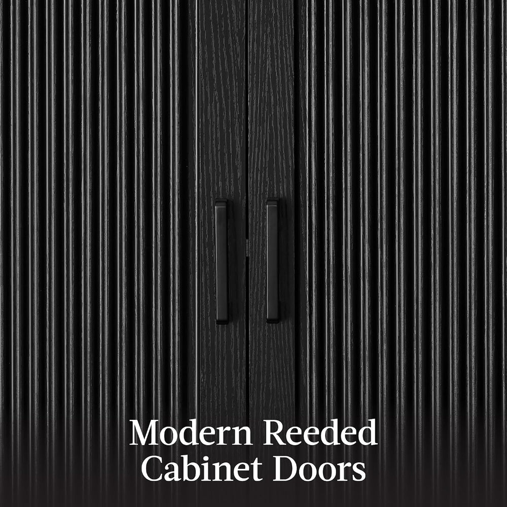 Best Choice Products 72" Tall Arched Pantry Cabinet w/Reeded Doors, 5-Ti...