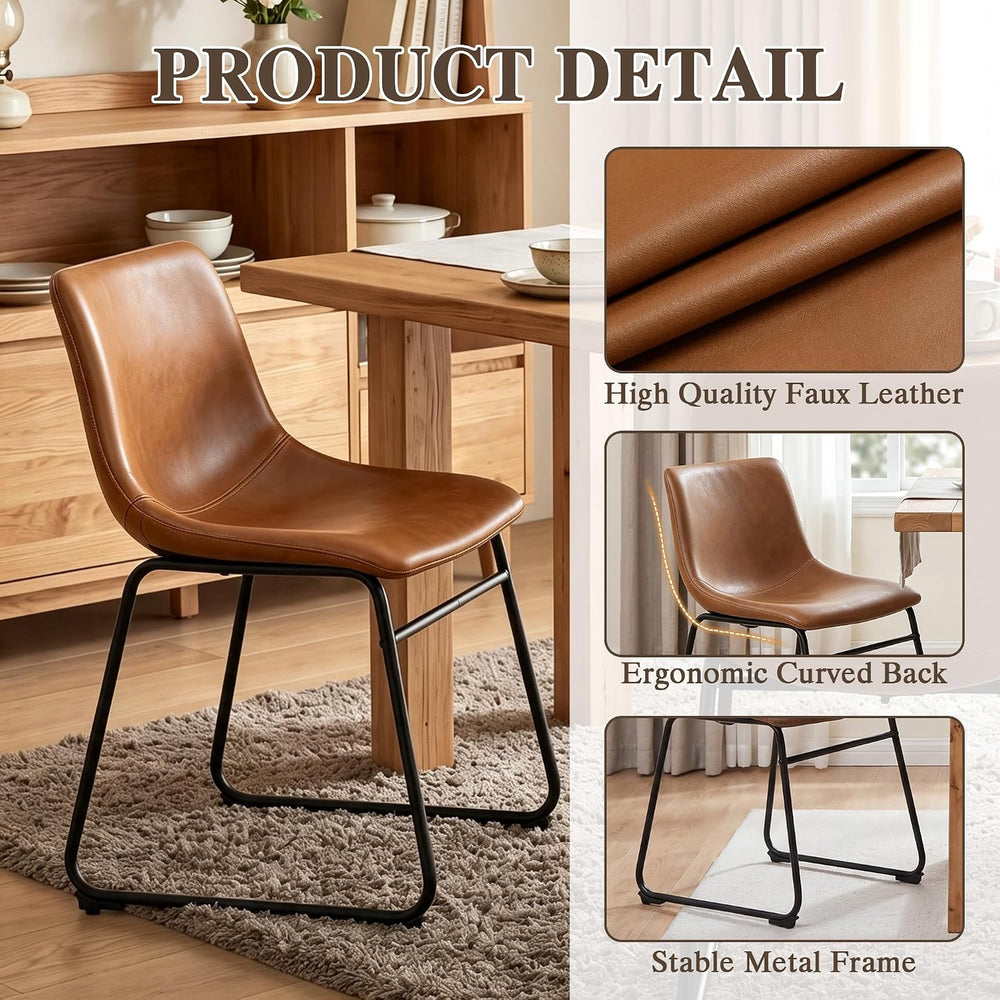 GOTMINSI Dining Chairs Set of 4, 18 Inch Modern Dinner Chairs, PU Leather Arm...