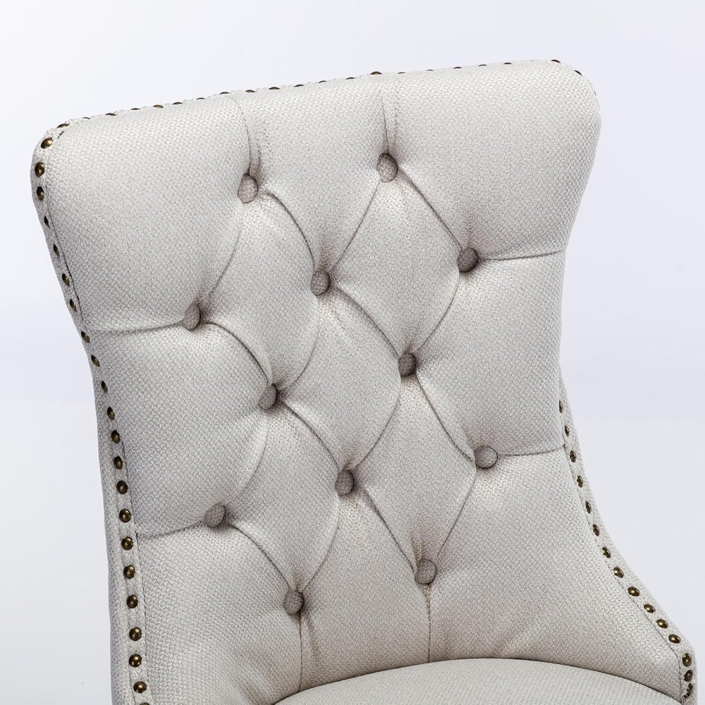Ball & Cast Contemporary Upholstered Dining Chairs Set of 2, Button Tufte...