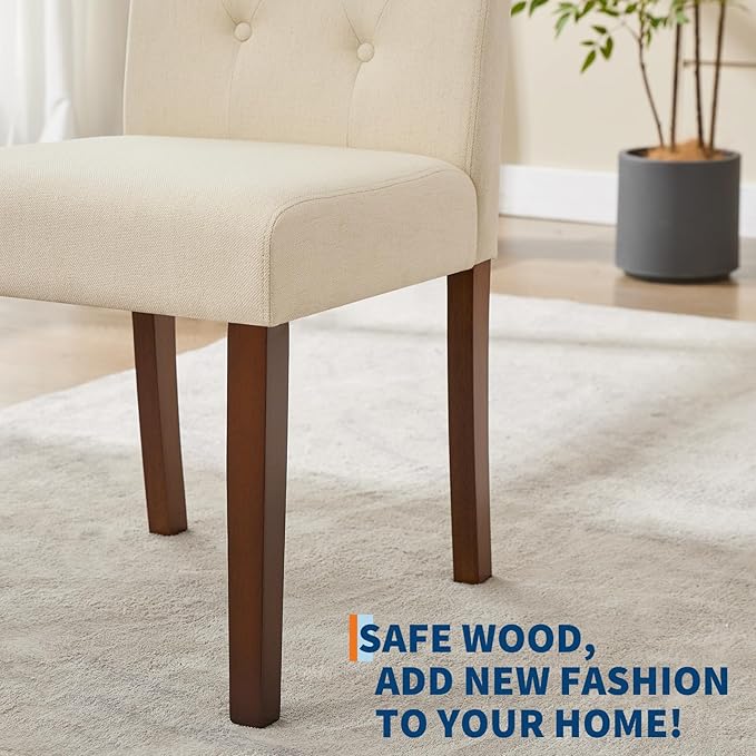 Upholstered Dining Chairs Set of 4, Modern Fabric Kitchen Side Chairs with St...