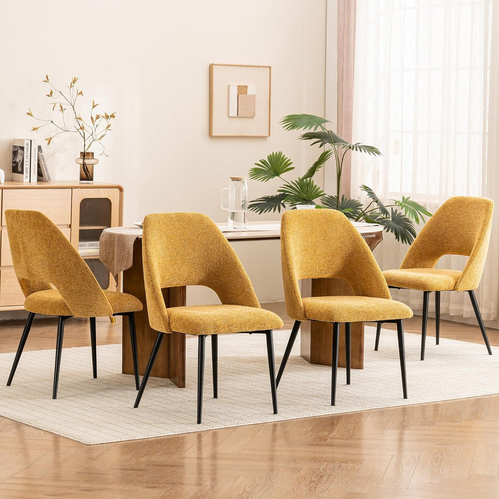 Rowill Boucle Dining Chairs Set of 4, Morden Upholstered Dining Room Kitchen ...