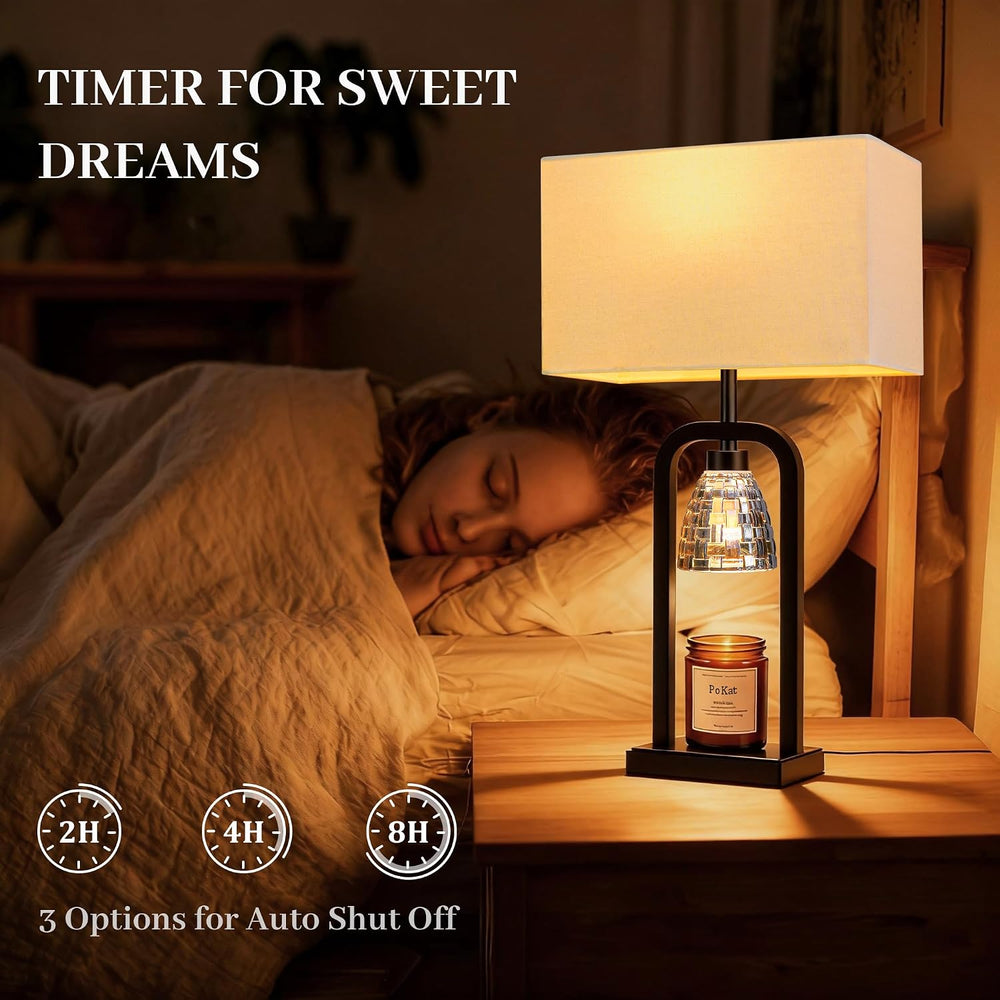 PoKat Electric Candle Warmer Lamps Gold, Lamp Candle Warmers with Timer Dimme...