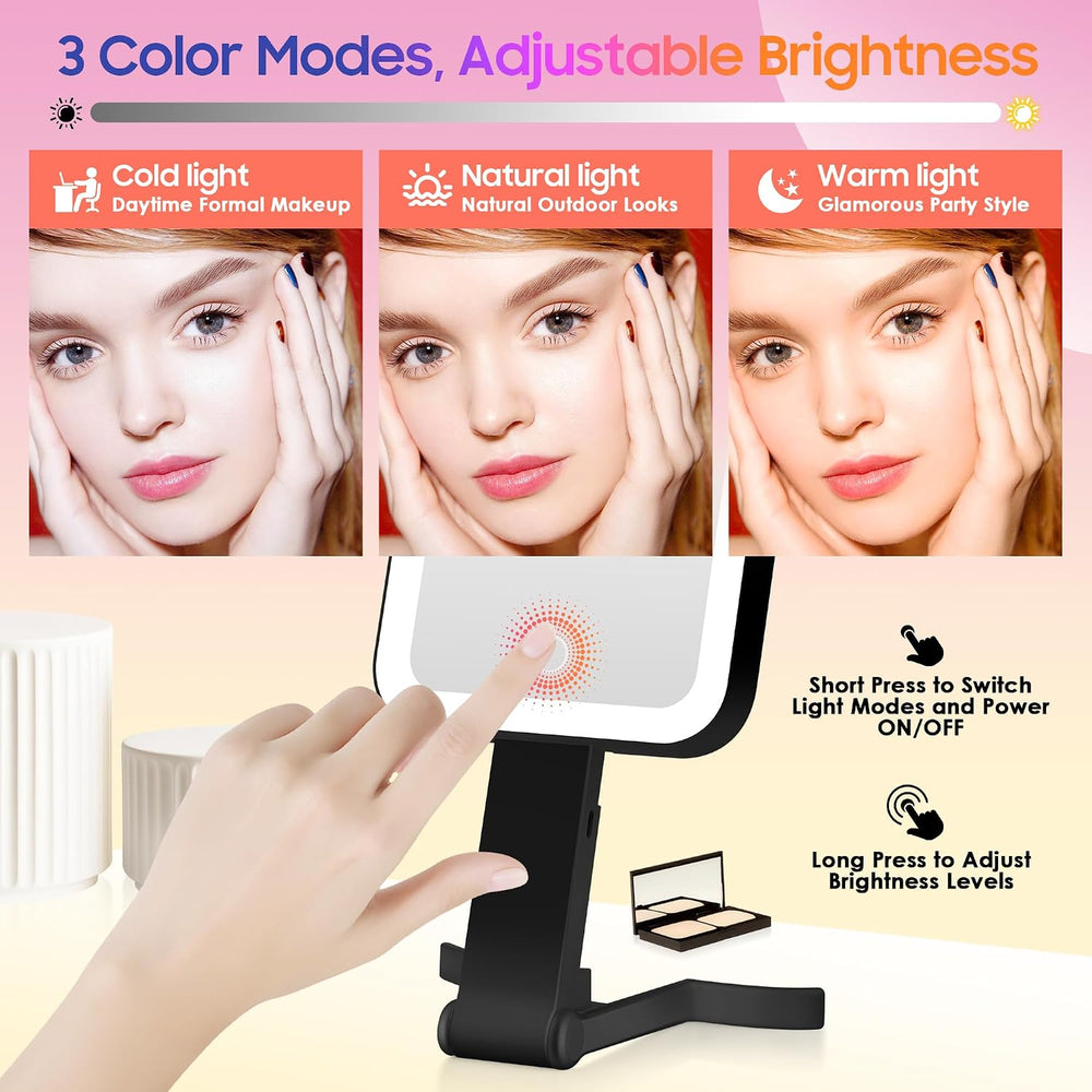 GOMIPURU Magnifying Travel Mirror with Light, 30X/1X Double-Sided Magnifying ...