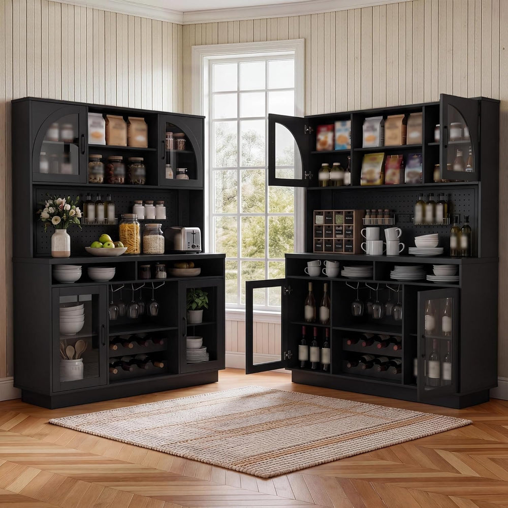 BINGTOO 71" Tall Kitchen Pantry Cabinet with Charging Station, 54" ...