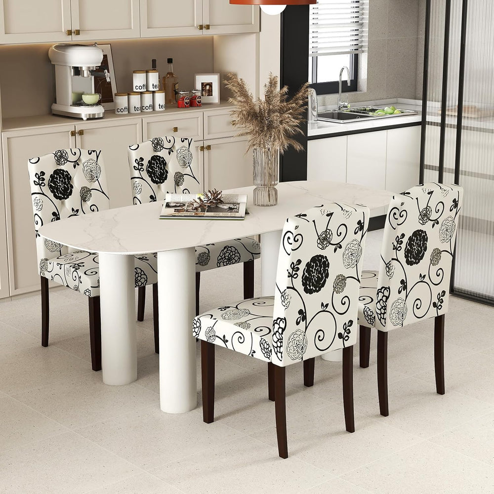 GOFLAME Upholstered Dining Chairs Set of 2, Button Tufted Fabric Upholstered ...