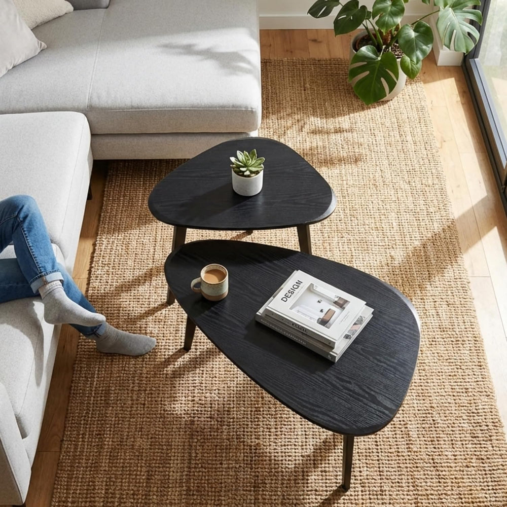Nesting Coffee Table Set of 2-Mid Century Modern Coffee Table | Guitar Pick S...