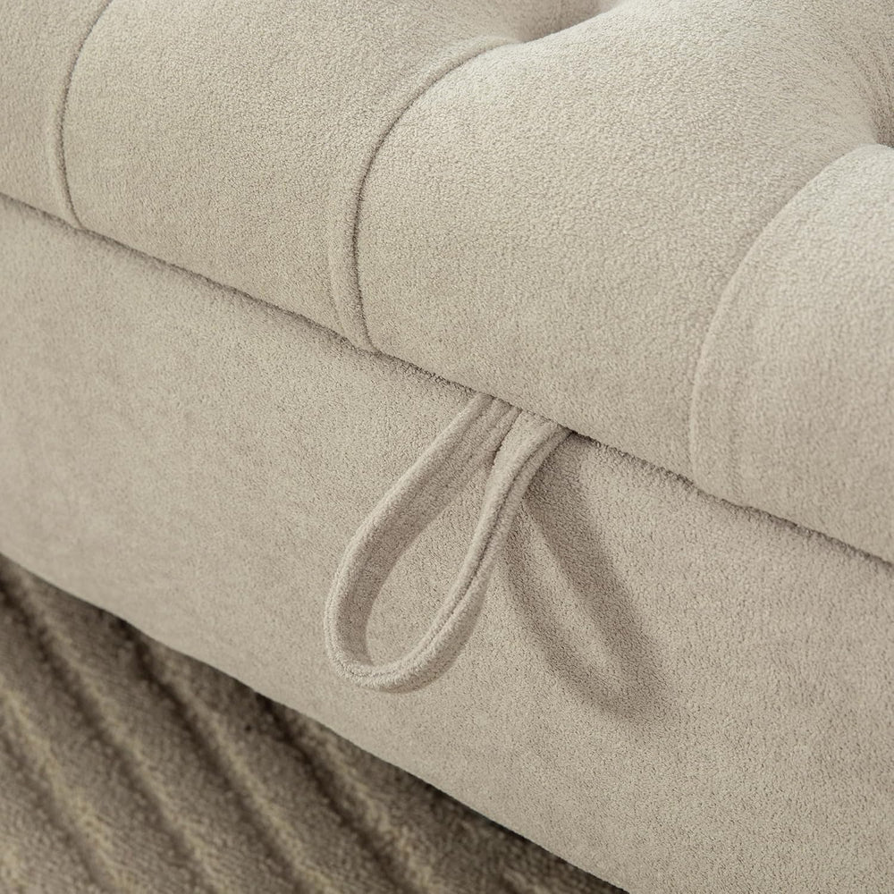 65.7" End of Bed Storage Bench King Size for Bedroom Entryway, Beige | O...