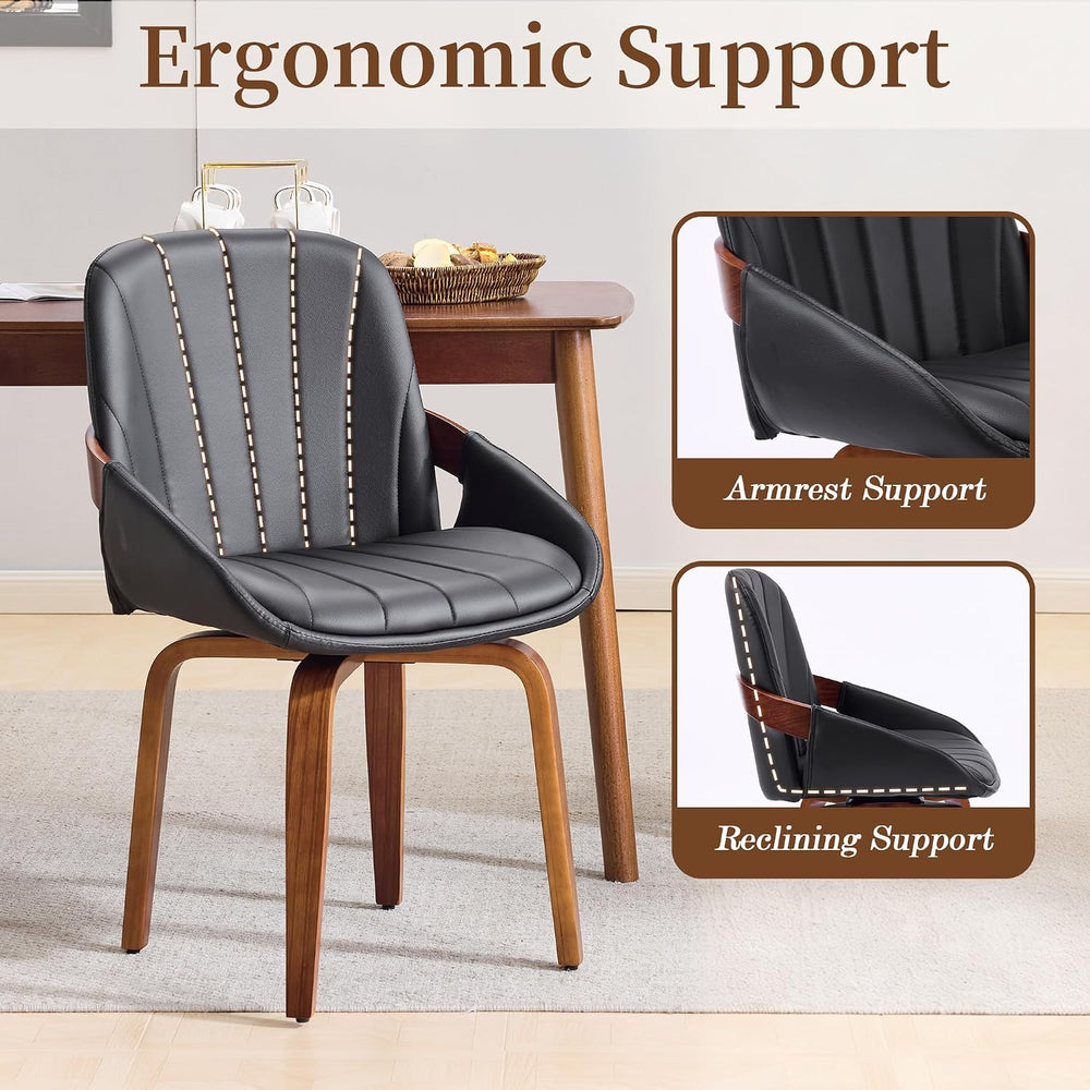 Swivel Dining Chairs Set of 4, Mid Century Modern Swivel Dining Chairs with A...