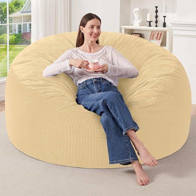 HABUTWAY 5FT Bean Bag Chair,Giant Bean Bag Chairs for Adults,Big Bean Bags wi...