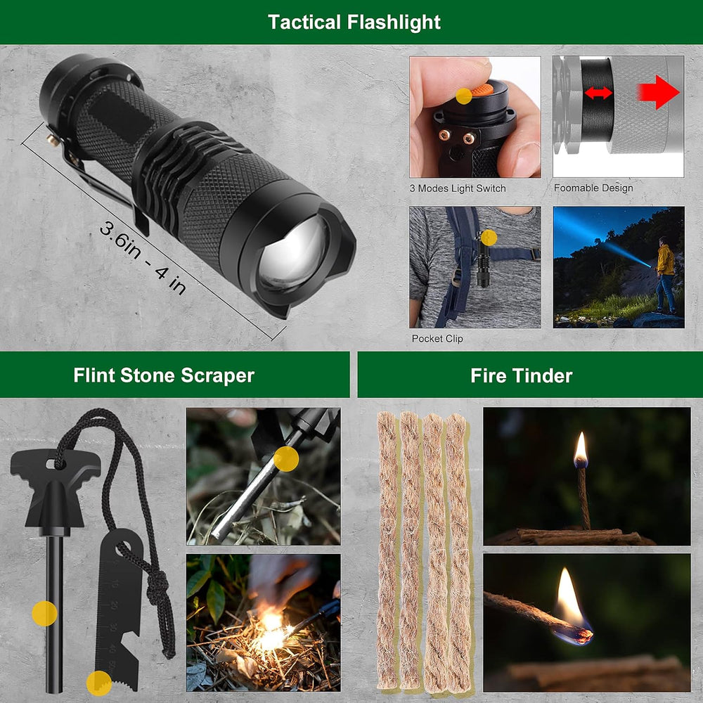 Survival Kits 27 in 1, Survival Gear and Supplies, Christmas Stocking Stuffer...