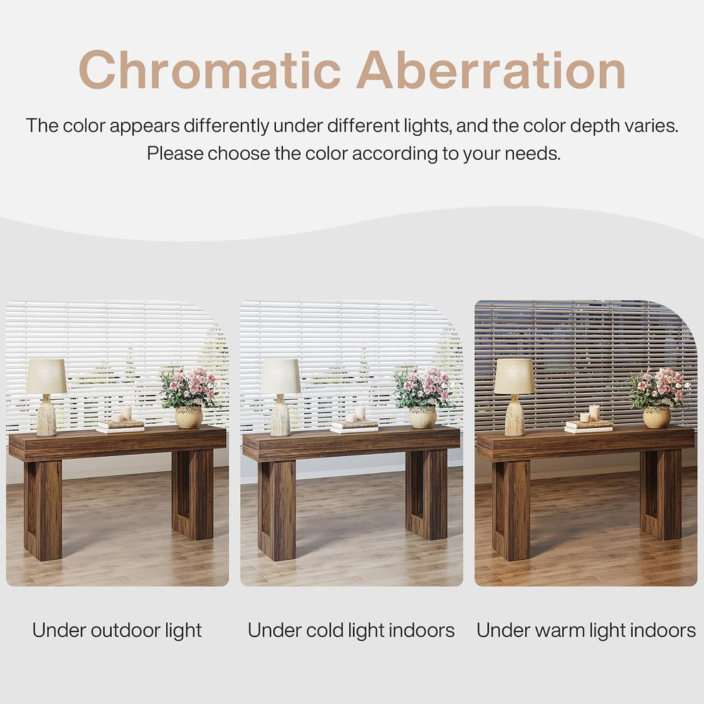 Tribesigns 63-Inch Long Console Table, MDF Wood Grain Rectangular Sofa Table ...