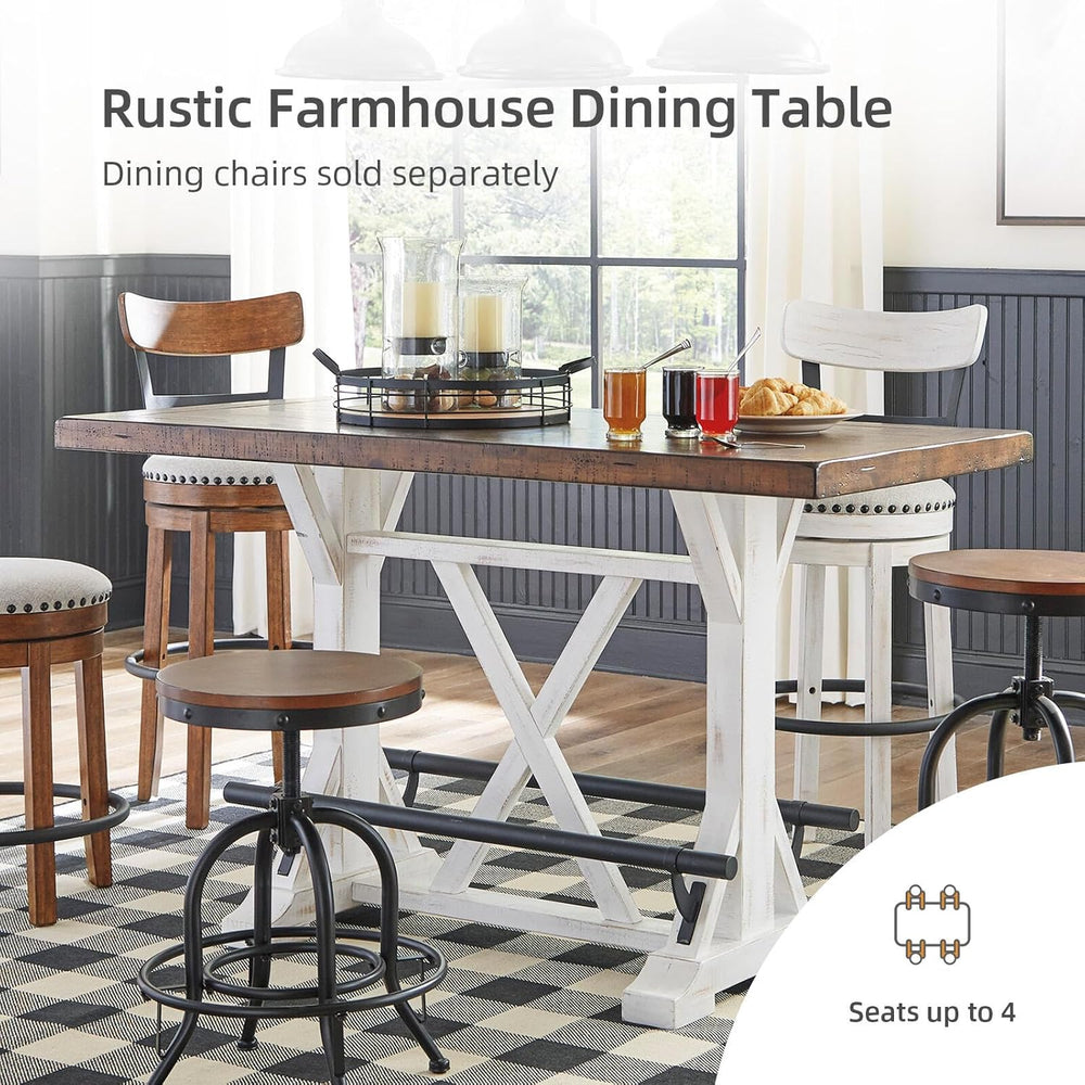 Signature Design by Ashley Valebeck Counter Height Dining Table, Rustic Farmh...