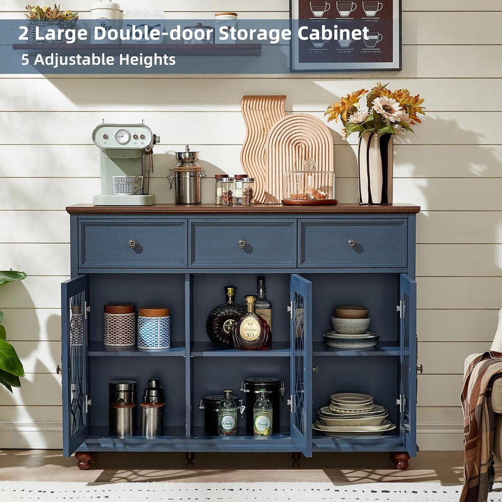 Joaxswe Farmhouse Sideboard Buffet Cabinet with Storage,48" Large Creden...