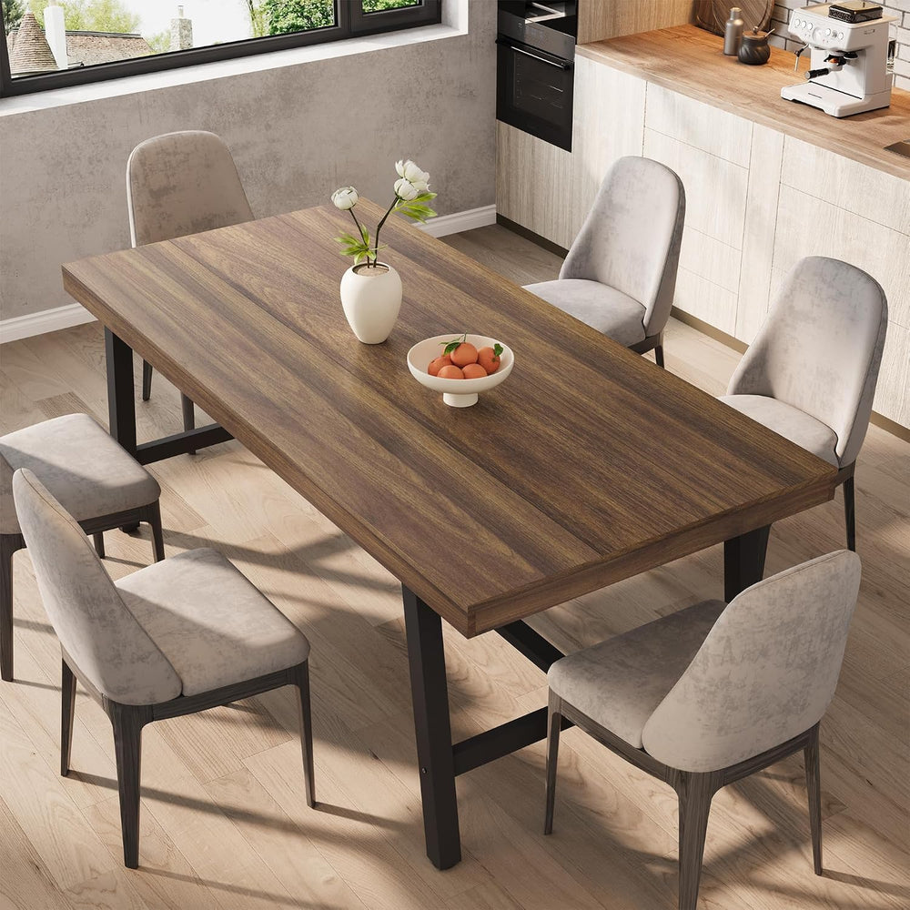 Garvee Industrial Dining Table for 6-8, 70.87" Heavy Duty Rectangular Ki...