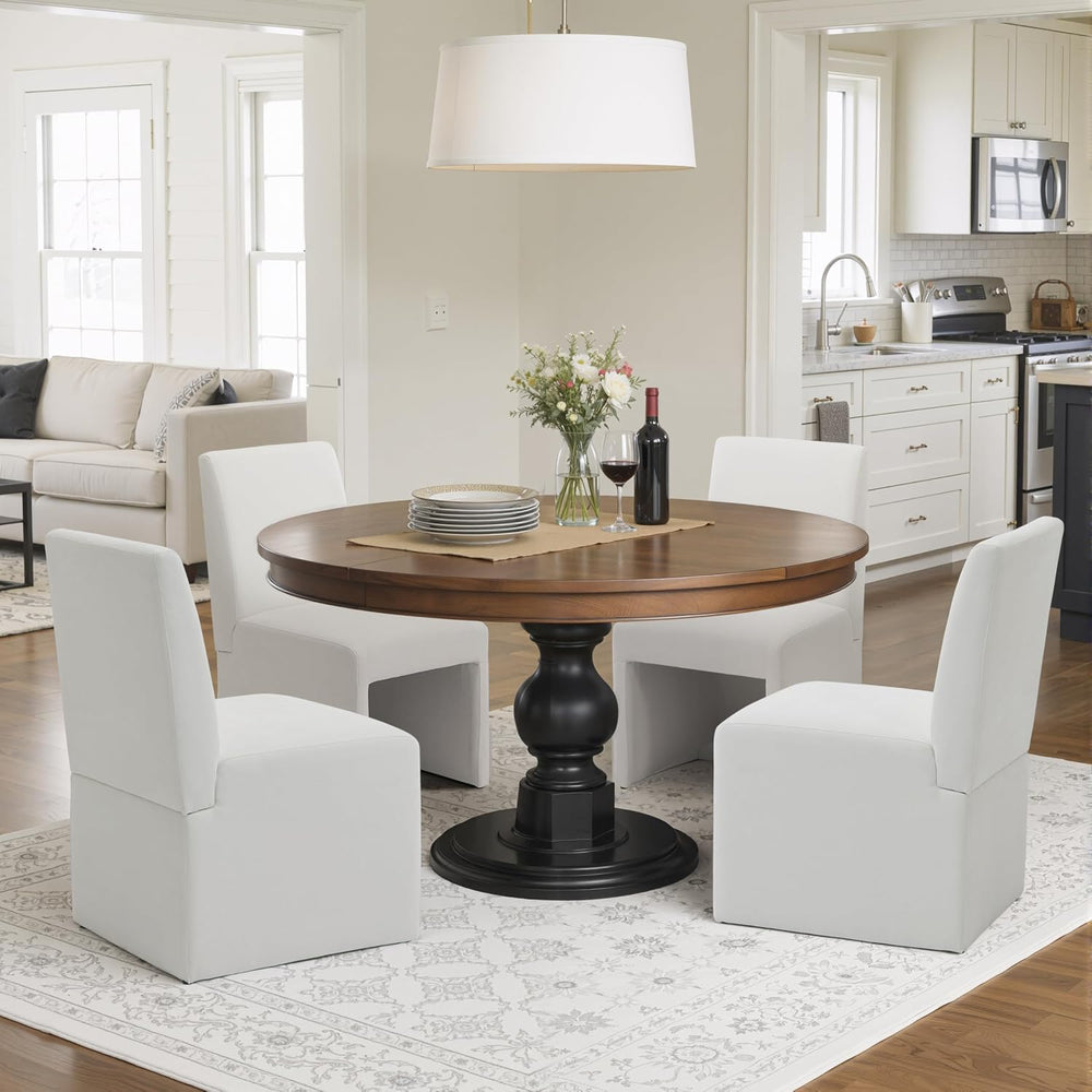RNKSFX Modern White Upholstered Dining Chairs Set of 2, Kitchen & Dining ...