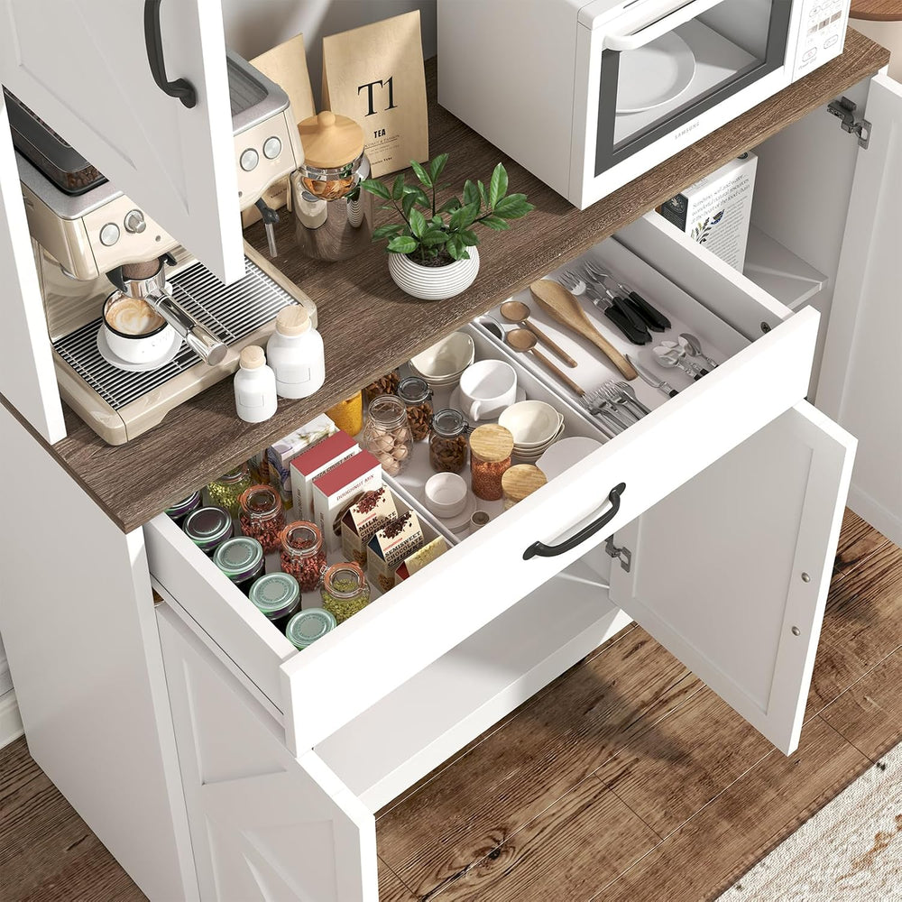 GRUSIGN 71" Pantry Cabinet with Charging Station, Large Capacity Kitchen...