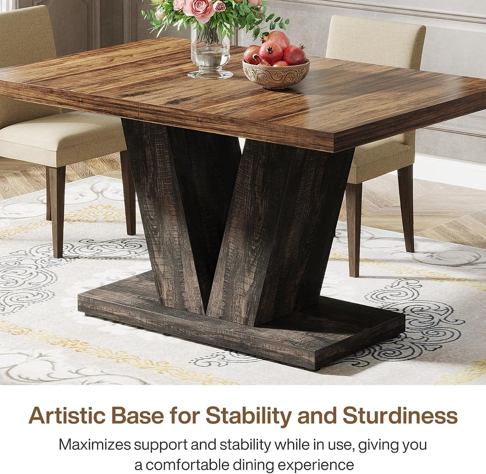 Tribesigns 47-Inch Dining Table for 4, Black Kitchen Dinner Table with Heavy ...