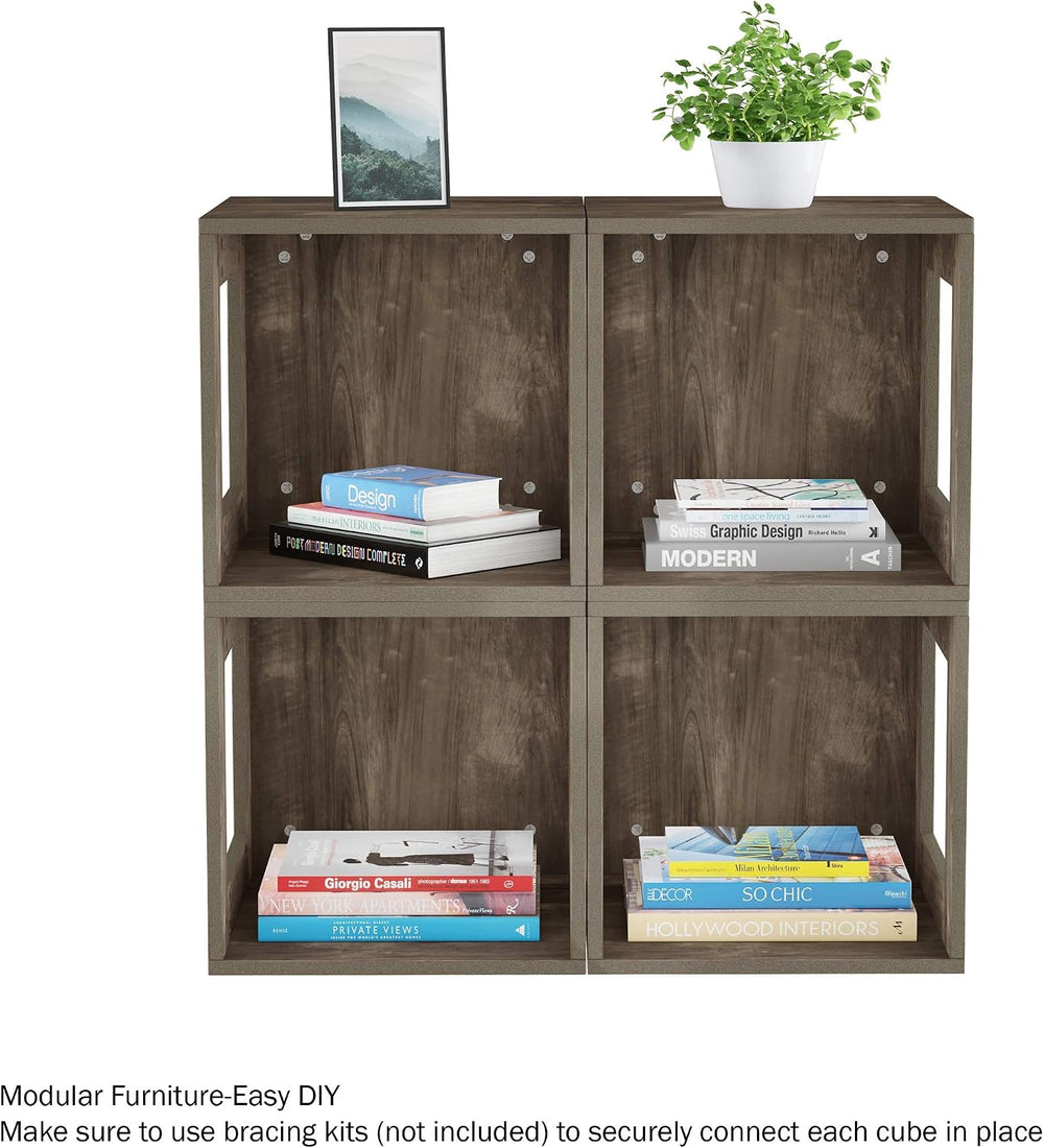 Lavish Home Side Table with Storage - Set of 2 Minimalist Modern Nightstand o...